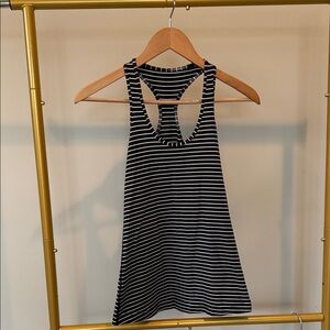LULULEMON Cool Racerback Parallel Stripe Black White